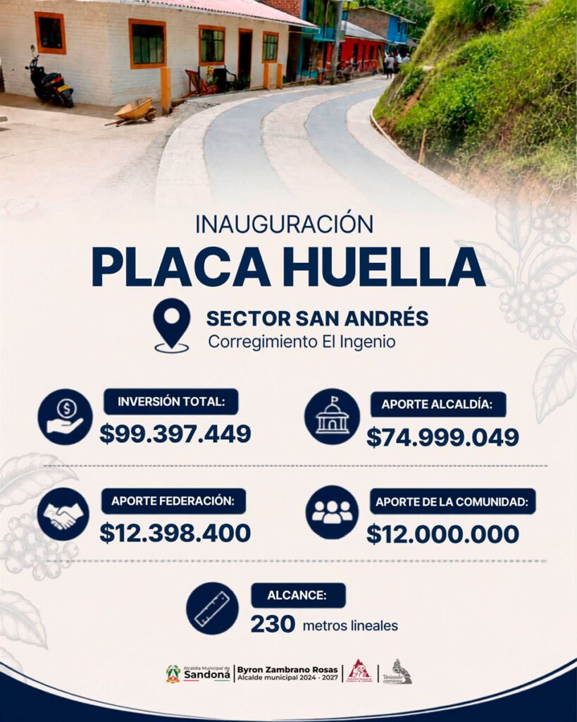 Placa huella en San Andrés, Sandoná