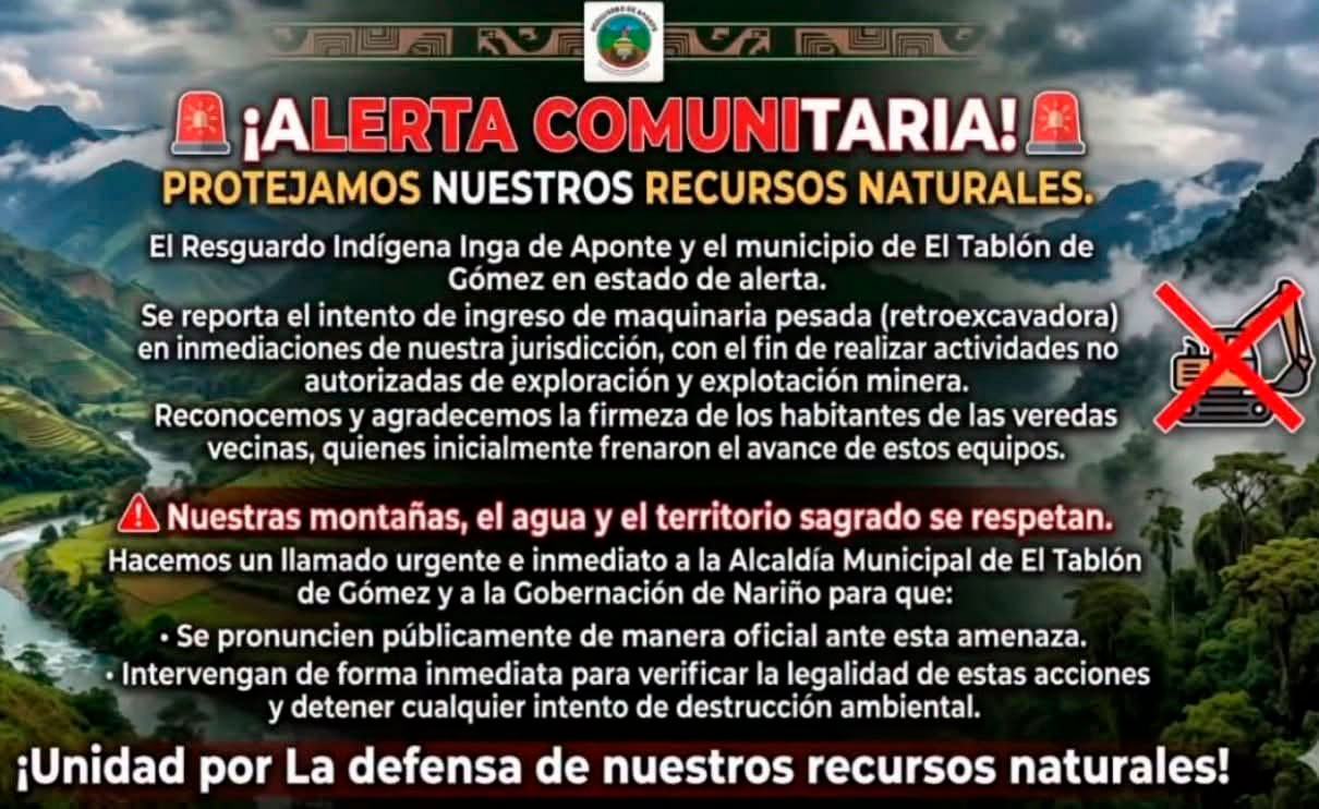 Alerta comunitaria en Aponte