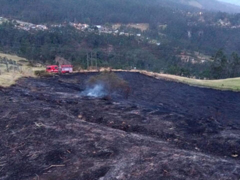 Incendio cobertura vegetal en Pasto