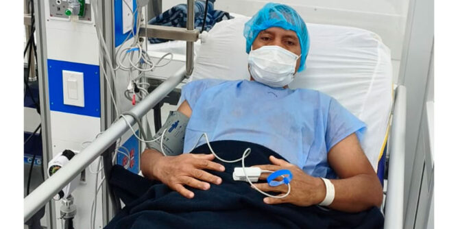 Oliver Carlosama en una clínica de Cali