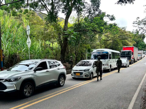 Vía Panamericana en el sector de El Mango, Cauca